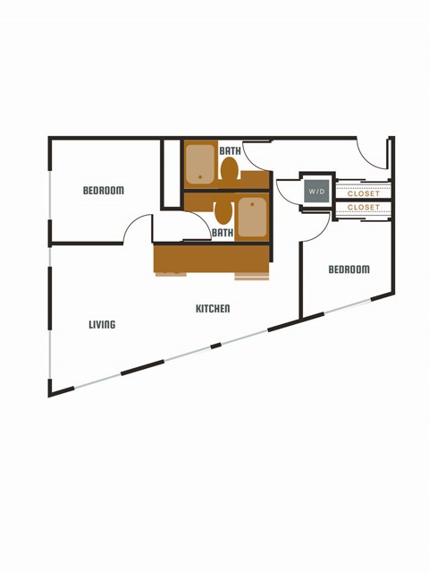 a floor plan of a house with a bedroom and a living room